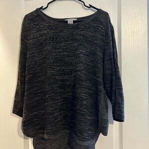 Rebecca Malone Charcoal and Black Embellished Top